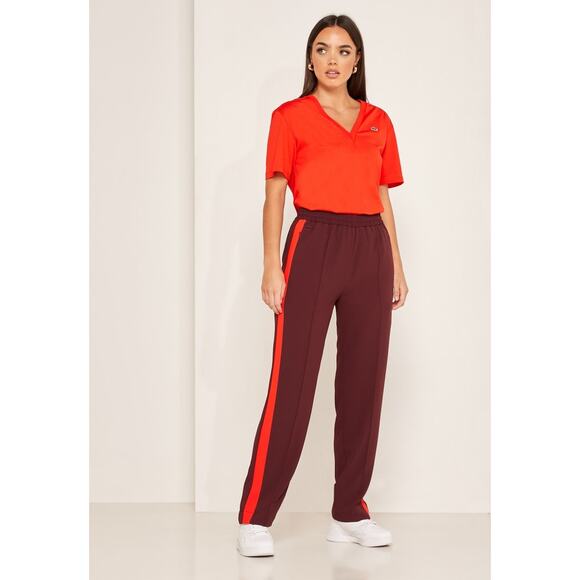 Lacoste Side Striped Pull On Jogger Pants Size EU 32 Red - Picture 1 of 12